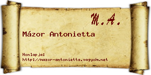 Mázor Antonietta névjegykártya